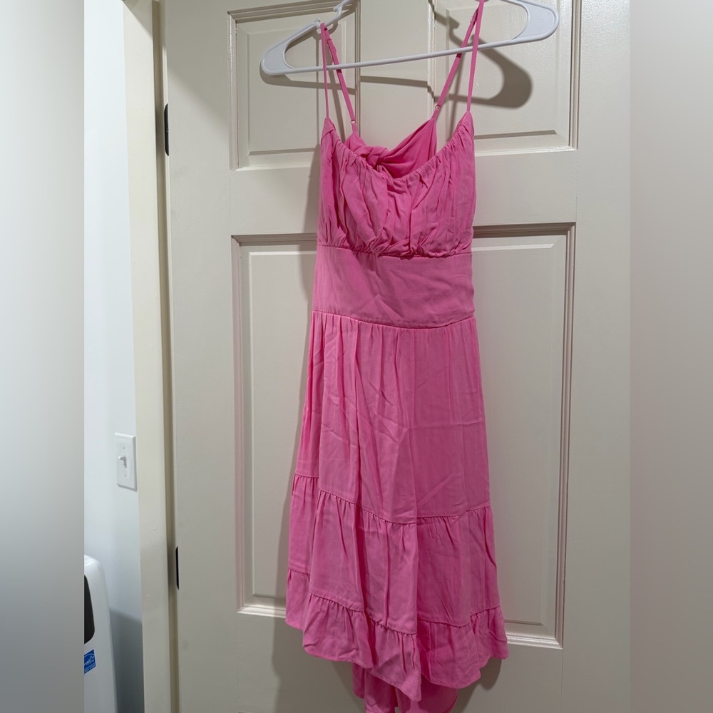 B Darlin Pink Spaghetti Strap Tiered Sundress